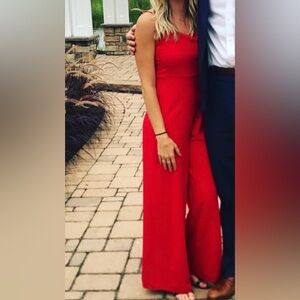 Urban Outfitters Red Wide Leg Jumpsuit